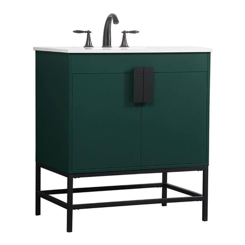 Elegant Decor Indoor Modern Under Sink Bathroom Fixtures Storage Organizer Cabinet 36 inch Single Bathroom Vanity - Grey with backsplash