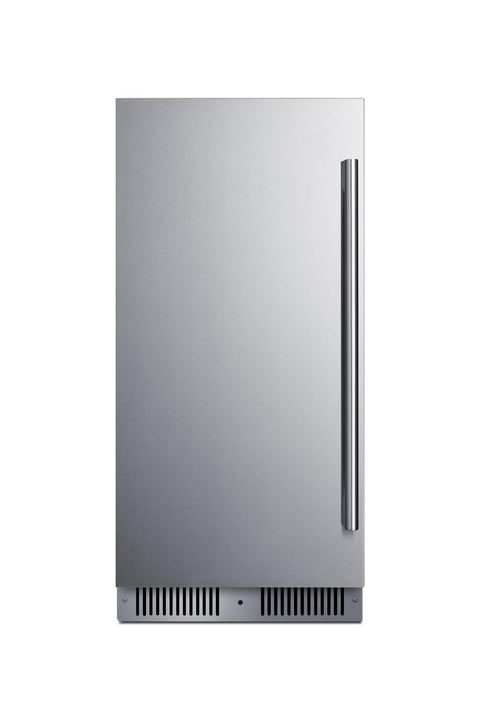 Summit 15” Refrigerator, 1.8 cu.ft. Capacity, Built-in Refrigerator Undercounter, Shallow 18” Depth, Stainless Steel- SDHR1534LHD (Left Handed Door Swing)
