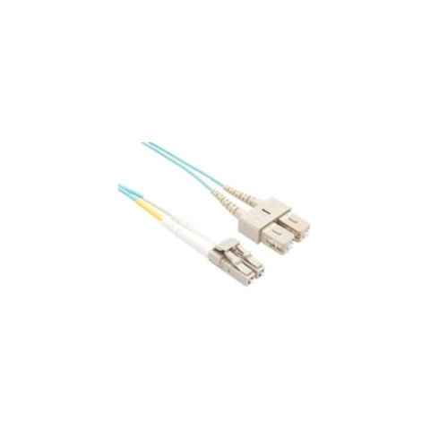 Fiber Optic Patch Cable, Lc-sc, 50 125 Gigabit Multimode Duplex, Aqua, 10M