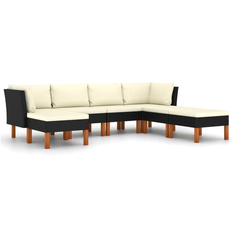 vidaXL Patio Lounge Set 7 Piece, Sectional Sofa for Outdoor Garden Yard, Patio Furniture with Cushions, Footrest, Farmhouse Modern Style