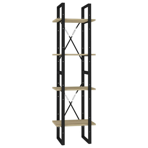 vidaXL 4-Tier Book Cabinet Sonoma Oak 15.7"x11.8"x55.1" Chipboard