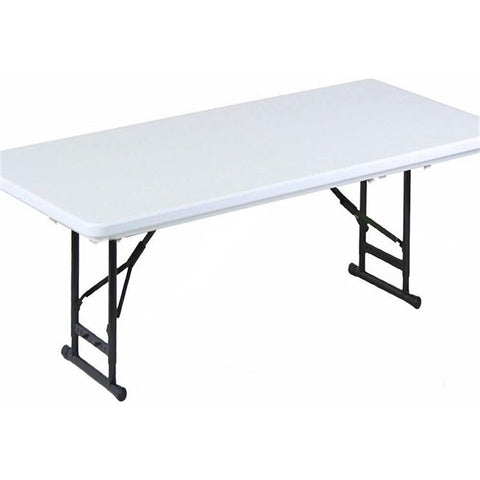 Correll 24"x48" Short Adjustable Height Heavy Duty Commercial, Light Blow Molded Plastic Folding Table, Gray Granite Top, USA Made (RA2448S-23)