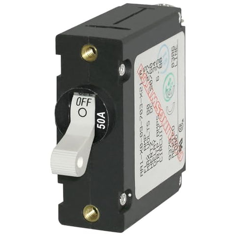 Blue Sea Systems 7230 A-Series White Toggle Circuit Breaker - Single Pole 50A