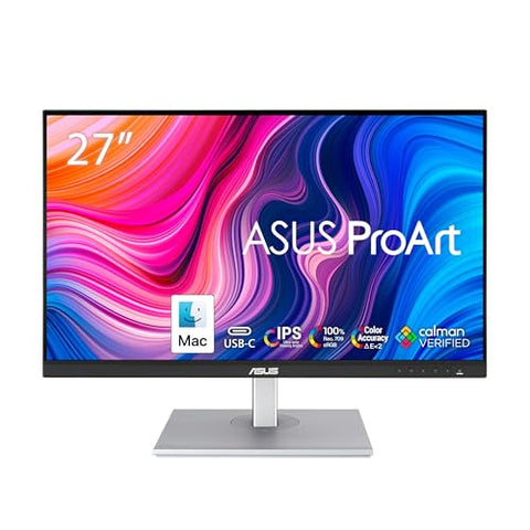 ASUS ProArt Display PA278QV 27” WQHD (2560 x 1440) Monitor, 100% sRGB/Rec. 709 ?E < 2, IPS, DisplayPort HDMI DVI-D Mini DP, Calman Verified, Eye Care, Anti-Glare, Tilt Pivot Swivel Height Adjustable