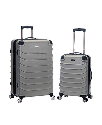 Rockland Speciale Hardside 2-Piece Expandable Spinner Luggage Set, Silver, 2-Piece Set (20/28)