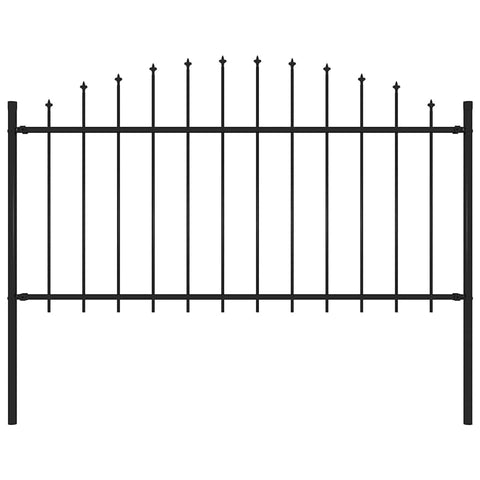 vidaXL Garden Fence Woerden with Spear Top Steel 66.9x59.1 Black