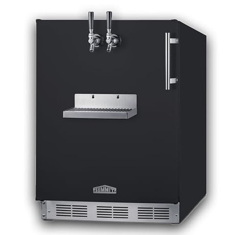 Summit 24" Cold Brew Kegerator, Dual Front Taps, No Drill Coffee Dispenser, Black - SBC58BFRTPCFLHD (Left Handed Door Swing)