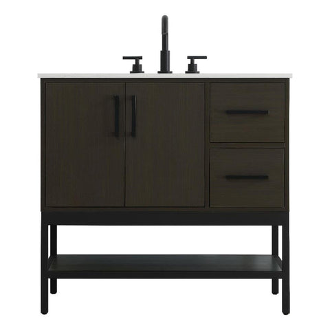 Elegant Kitchen and Bath 36" Single Bathroom Vanity in Mocha Brown