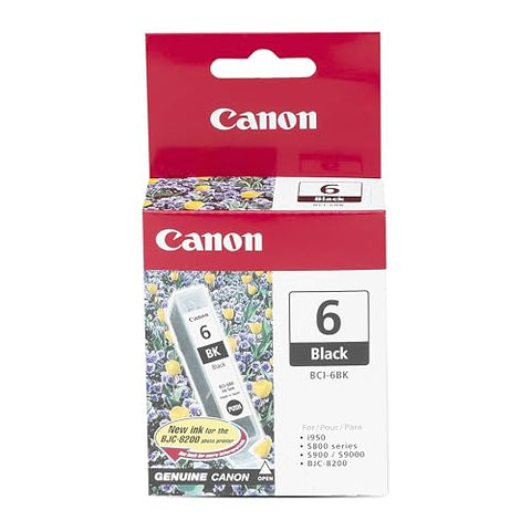 Canon BCI-6 Genuine Black Ink Tank , Compatible with iP5000, iP4000R, iP4000, i9900, i9100, i960, i950, i900D, i860, S9000, S900, MP780, MP760, MP750, S830D, 820D, S820, S800, and BJC 8200 Printers