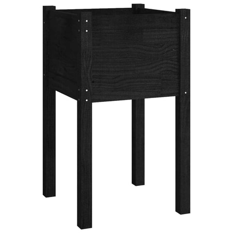 vidaXL Black Garden Planter 40 x 40 x 70 cm Solid Pine Wood
