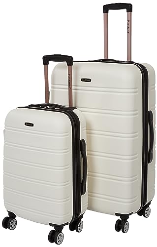 Rockland Melbourne Hardside Expandable Spinner Wheel Luggage, Yellow, 2 Piece (20"/28")