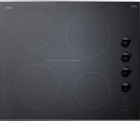24 wide 4-burner smooth-top cooktop in black