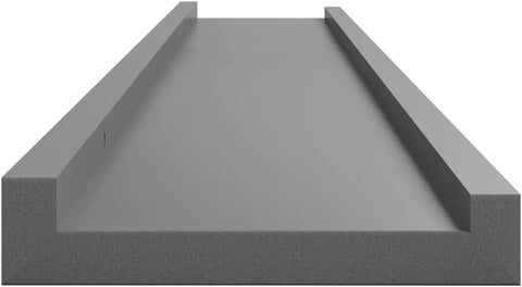 vidaXL Durable Wall-Mounted Shelves in Modern Gray - Set of 4 - Easy to Clean - Ideal for Decorative Items & Books - 39.4"x3.5"x1.2"