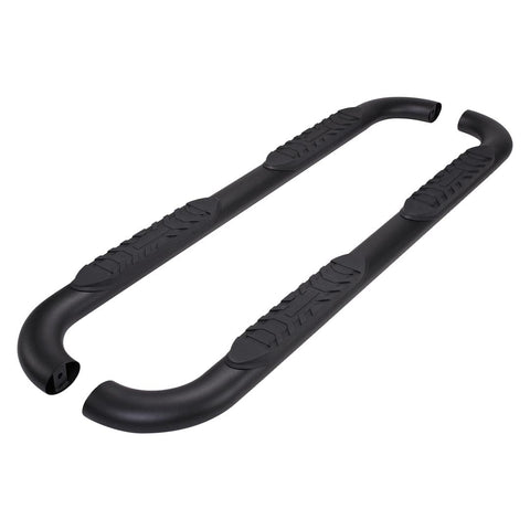 TrailFX Truck Side Steps 4 Inch Oval Bent Nerf Bar Side Steps with Step Pads Titanium Black Powder-Coated Steel Welded End Caps Rocker Panel Mount Slip-Resistant Set of 2 TrailFX A1006B
