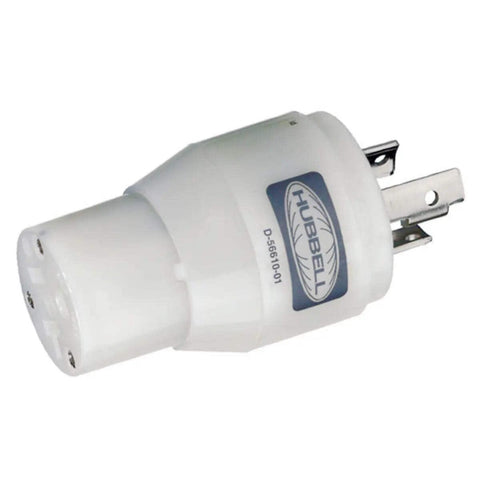 Hubbell Wiring HBL31CM29 Twist-Lock Plug-In Adapter 30 - 15 Amp 125 Volt 2-Pole 3-Wire Plug-In Mount White