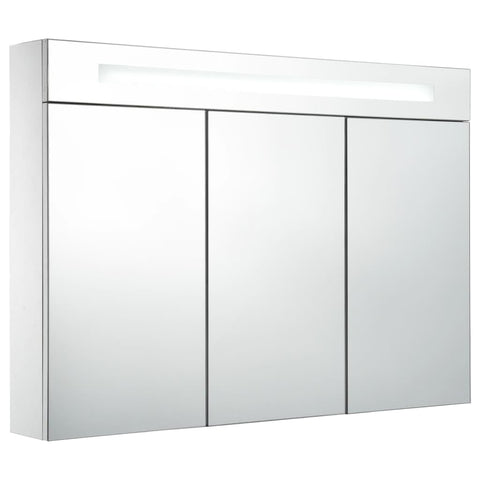 vidaXL LED Bathroom Mirror Cabinet 34.6"x5.1"x24.4"