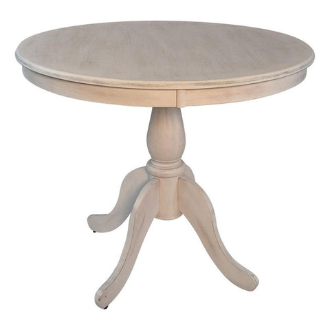 Carolina Classic Fairview 36" Round Pedestal Dining Table in Whitewash