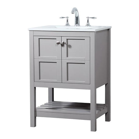24 in. Single Bathroom Vanity in Grey