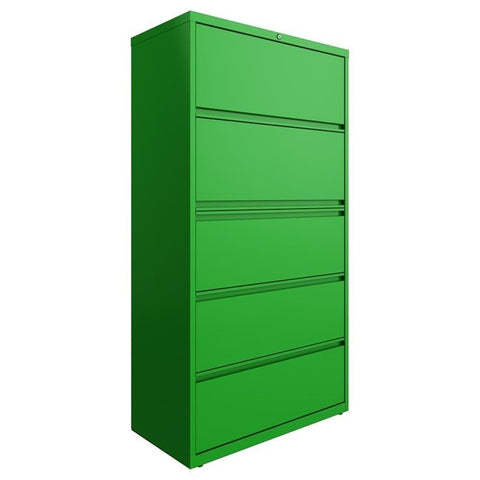Hirsh 36-in Wide HL10000 Series 5 Drawer Lateral File Cabinet Screamin' Green