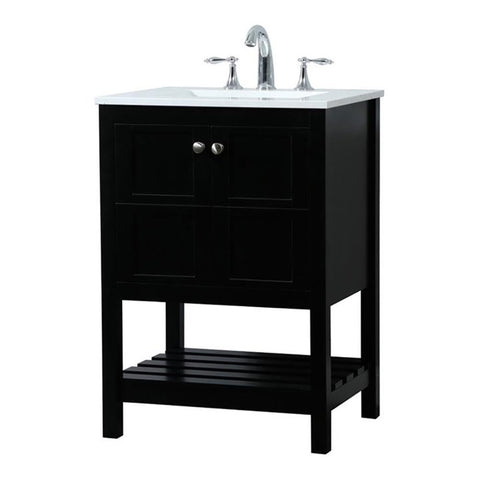 24 in. Single Bathroom Vanity in Black