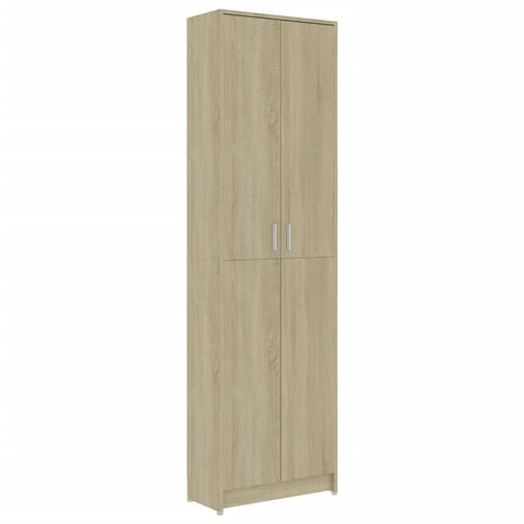 vidaXL Hallway Wardrobe Home Indoor Cloakroom High Clothes Closet Cabinet Compact Wardrobe Cupboard Furniture Sonoma Oak Engineered Wood