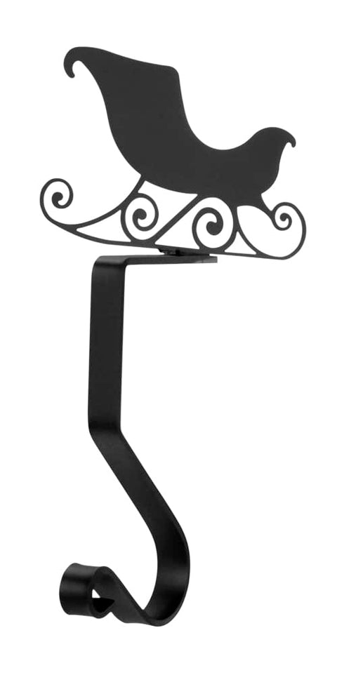 Village Wrought Iron 9 Inch Sleigh Christmas Stocking Hanger Fireplace Mantel Hook