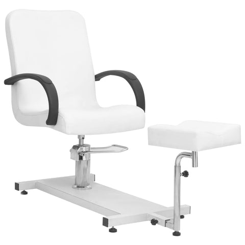 vidaXL Massage Chair with Footrest, Beauty Salon Chair, Treatment Chair for Tattoo Salon Equipment, Scandinavian Style, White Faux Leather