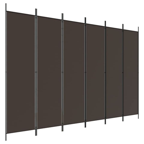 vidaXL 6-Panel Fabric Room Divider - Versatile, Foldable, and Easy to Assemble - Elegant Privacy Screen Partition in Brown, Perfect for Bedroom & Living Room