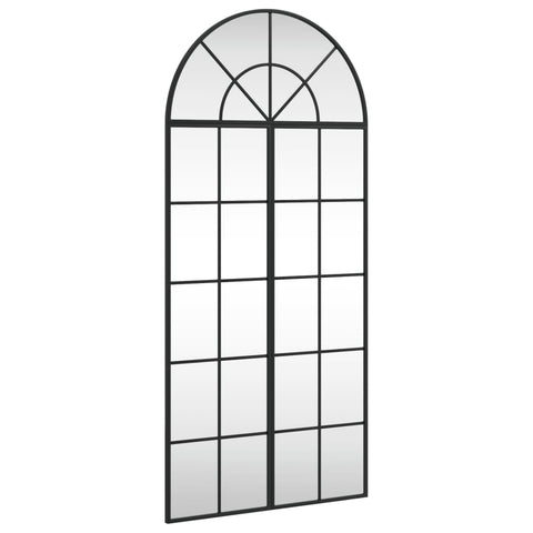 vidaXL Wall Mirror, Black Arch Design, Powder-Coated Iron and Glass, 23.6"x51.2", Wall-Mountable for Bedrooms, Hallways, Living Rooms, Bathrooms