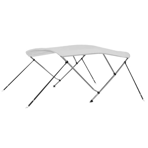 vidaXL 3 Bow Bimini Top White - UV & Water Resistant Boat Canopy with Adjustable Frame & Storage Boot - 72"x77.2"x53.9"