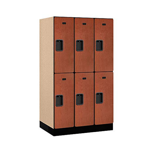 Salsbury Industries Double Tier Designer Wood Locker, Cherry, 5' 3" x 21"