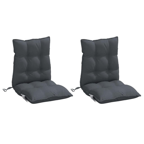 vidaXL Lowback Chair Cushions 2 Pcs - Anthracite Oxford Fabric Water- Seat Pads - Indoor/Outdoor Garden Patio Furniture - 39.4"x19.7"x2.8"