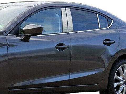 QAA is Compatible with 2014-2018 Mazda Mazda3 6 Piece Stainless Pillar Post Trim PP14751