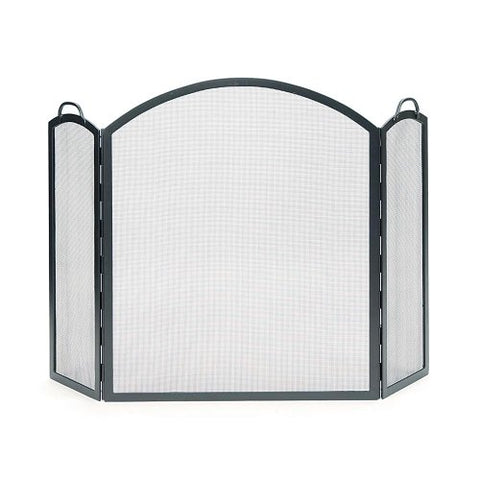 Minuteman International Arched Three-Part Folding Fireplace Screen, 36-in x 38-in, Graphite