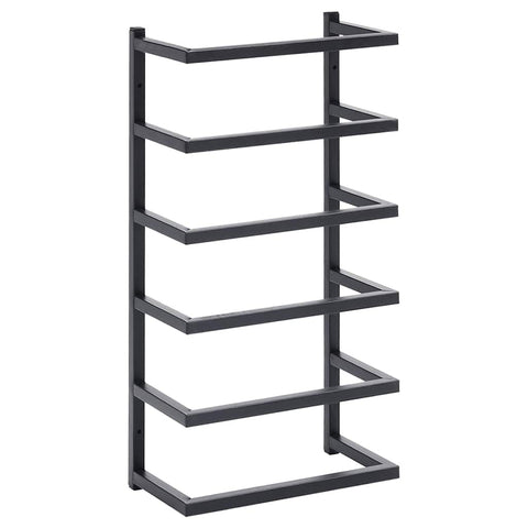 vidaXL Steel Towel Rack - Industrial Style Wall-Mounted Bathroom Towel Storage - Compact Size, Black Color