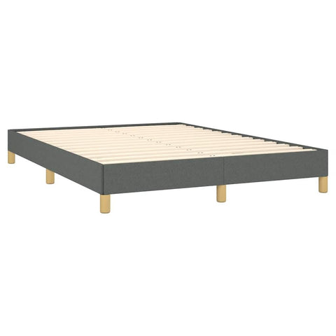 vidaXL Bed Frame Dark Gray Polyester Fabric, Plywood, Engineered Wood Full