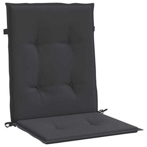 vidaXL Black Garden Lowback Chair Cushions - Set of 2, 39.4"x19.7"x1.2", Outdoor Comfort, Oxford Fabric, Weather-Resistant, Easy-Care