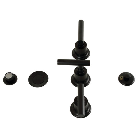 Kingston Brass KB6320CML Manhattan Three-Handle Bidet Faucet, 8 x 2.25 x 2.56, Matte Black