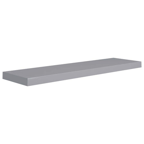 vidaXL Floating Wall Shelf in Gray, 35.4"x9.3"x1.5", Honeycomb MDF and Metal Frame, Invisible Mounting System, Modern Style for Home Decor