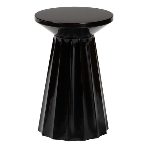 Baxton Studio Ulmer Metal Scalloped Side Table Modern Round Accent Table