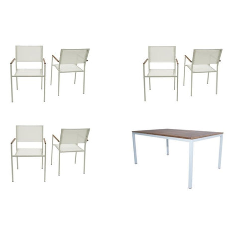 Braylee 7 Pc Outdoor Dining Set - Natural White