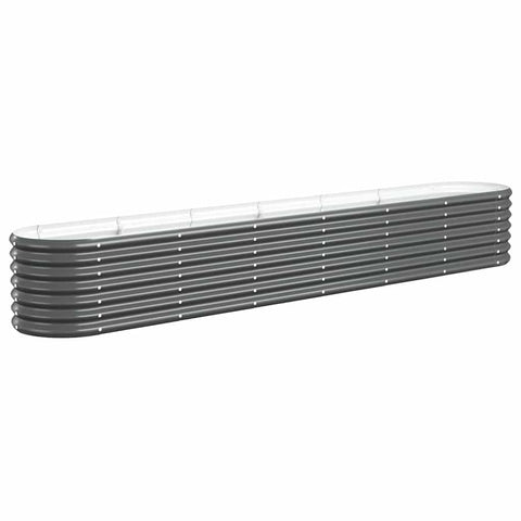 vidaXL Garden Raised Bed Flower Box - Anthracite Steel Planter for Outdoor Gardening - Perfect for Flowers, Herbs, and Vegetables