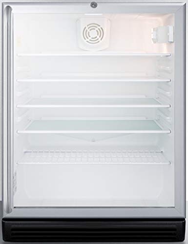 Summit SCR600BGLBISHADA 24"" ADA Compliant Beverage Center with 5.5 cu. ft. Capacity Double Pane Tempered Glass Door Automatic Defrost and Adjustable Glass Shelves in Stainless Steel