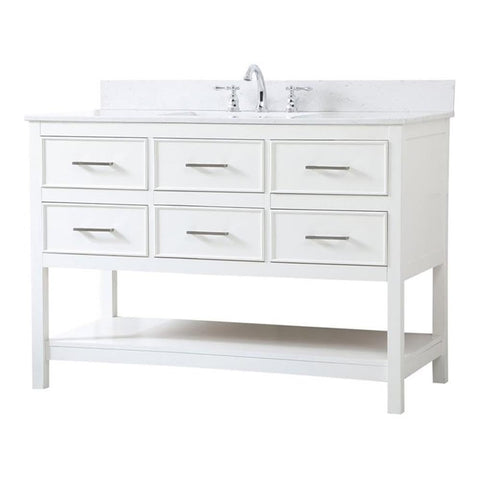 Elegant Decor Sinclaire 48" MDF Single Bathroom Vanity with Backsplash in White
