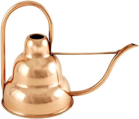 Oakestry WC-17 Deco Copper Metal Watering Can Jug with Long Spout & Handle for Small Garden Plants Flowers Indoor Outdoor with Decorative Look, Copper