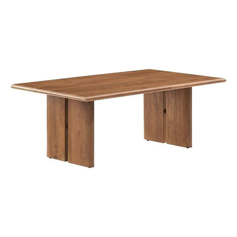 Modway Amistad 44" Rectangular Solid Wood Modern Farmhouse Coffee Table in Walnut