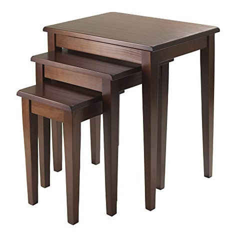 Winsome Regalia Nesting Accent Tables, for Living Room, Walnut, Set of 3