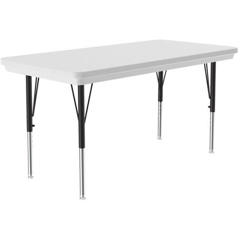 Correll 24" W x 48" D Blow-Molded Plastic Resin Top Activity Table in Gray Granite