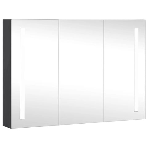 vidaXL Bathroom Cabinet Anthracite MDF with Melamine Finish, Glass Medium