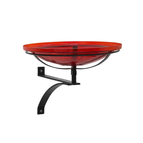 Achla Designs 14" Red Crackle Glass Birdbath with Wall Bracket